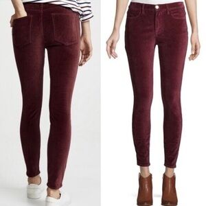 Frame Denim Le High Skinny Velveteen Pants in Pinot